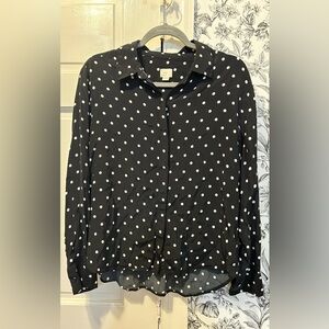 a new day Black and White Polka Dot Blouse